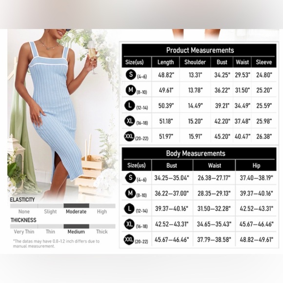 🆕Bodycon Midi Sleeveless Striped Ribbed Knit Party Sweater Dress - Picture 3 of 3